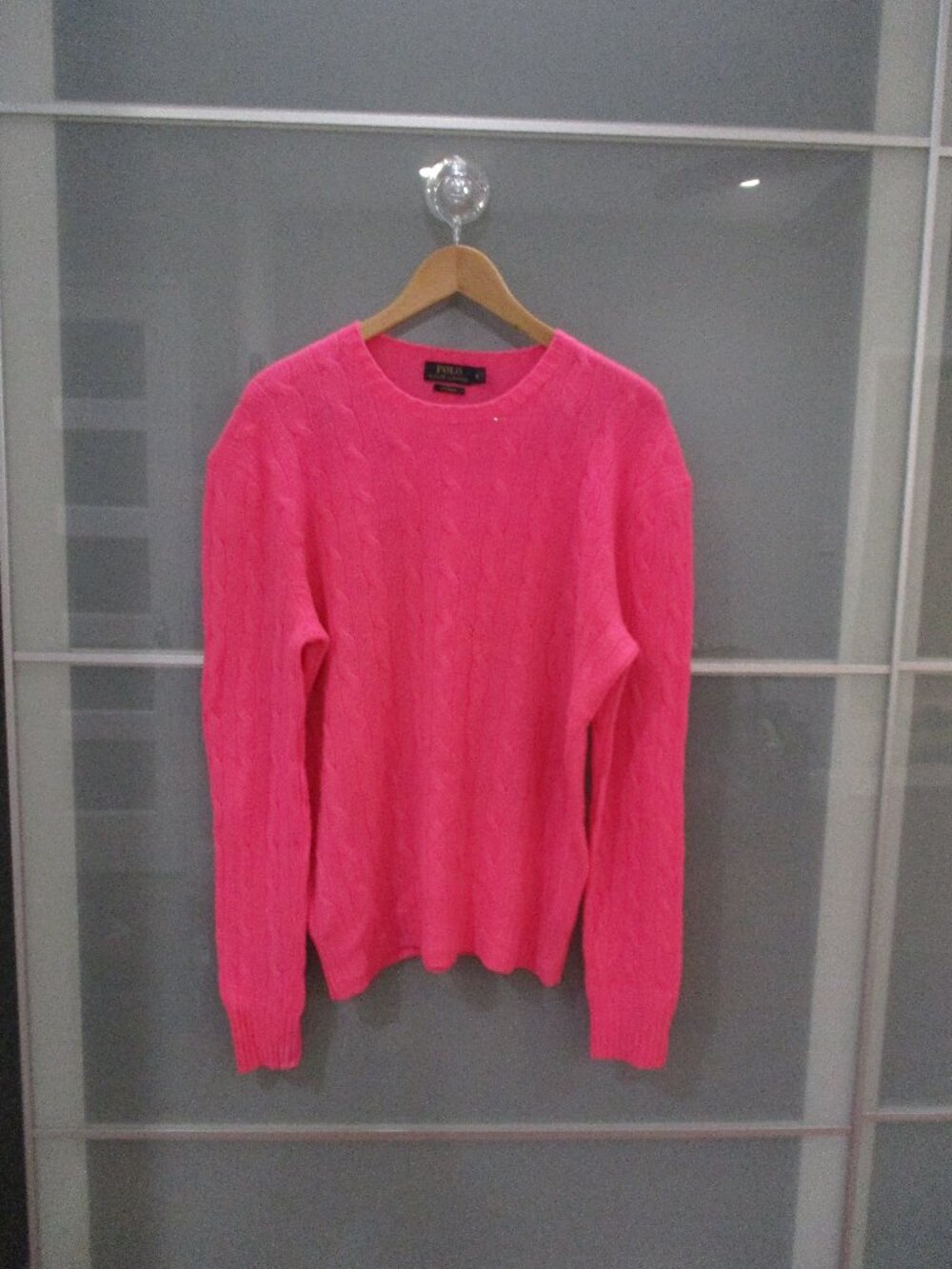 Polo Ralph Lauren 100% Cashmere Cable Knit Sweater Pink
